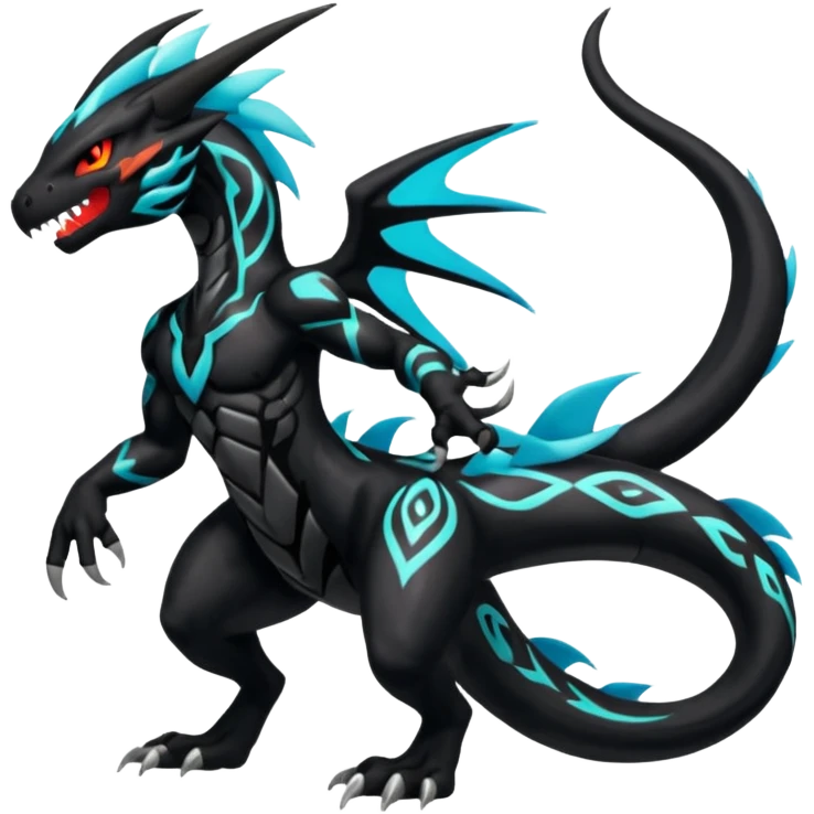 Meloetta-Venom-Zekrom-Salandit-fusion, full body, tribal markings  emoji