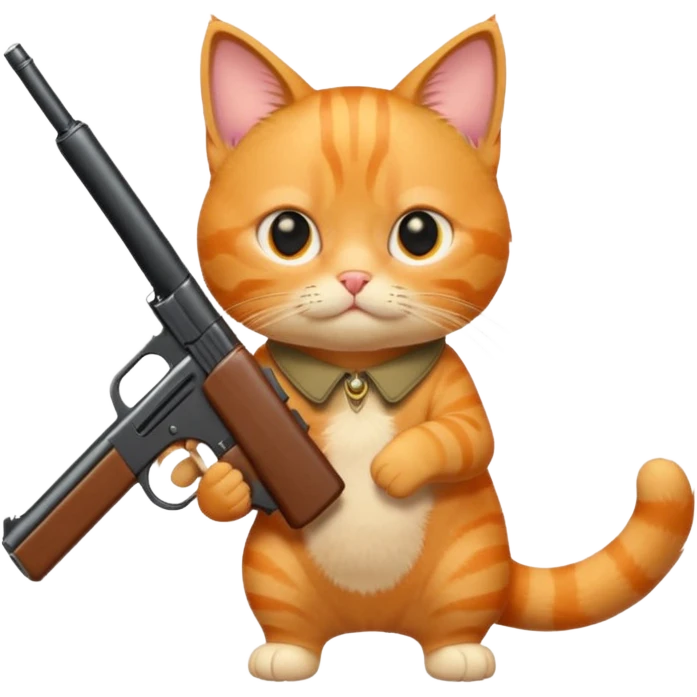 Cat with a gun emoji