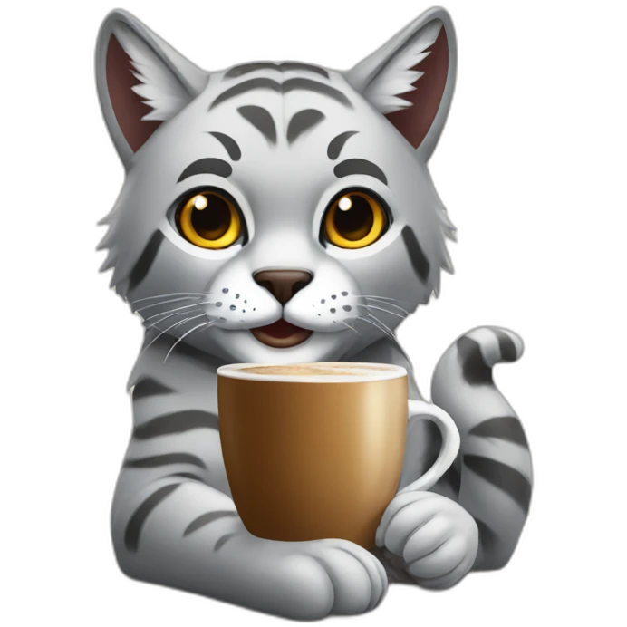 Linx drinking coffee emoji
