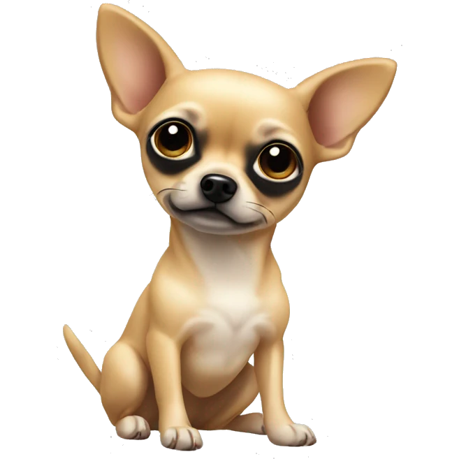 Tan chihuahua with black nose and eyes emoji