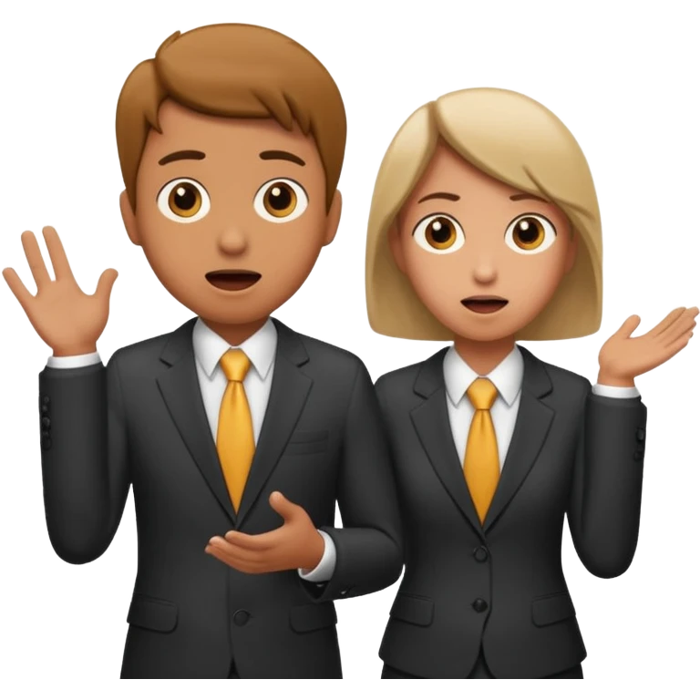 create a realistic emoji of a working person switching with another person. emoji