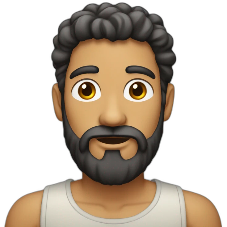 israelita sin pelo y con barba emoji
