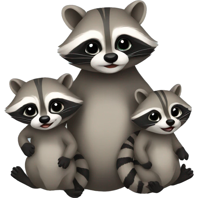 Raccoon having babies emoji