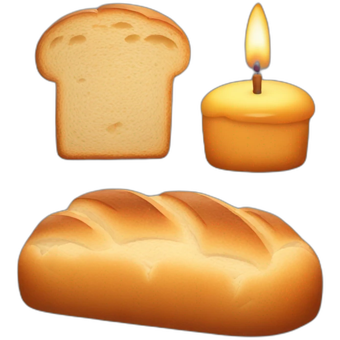 Bread with birtday candles emoji