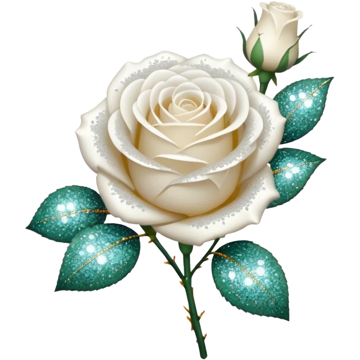 Glitter White Roses emoji