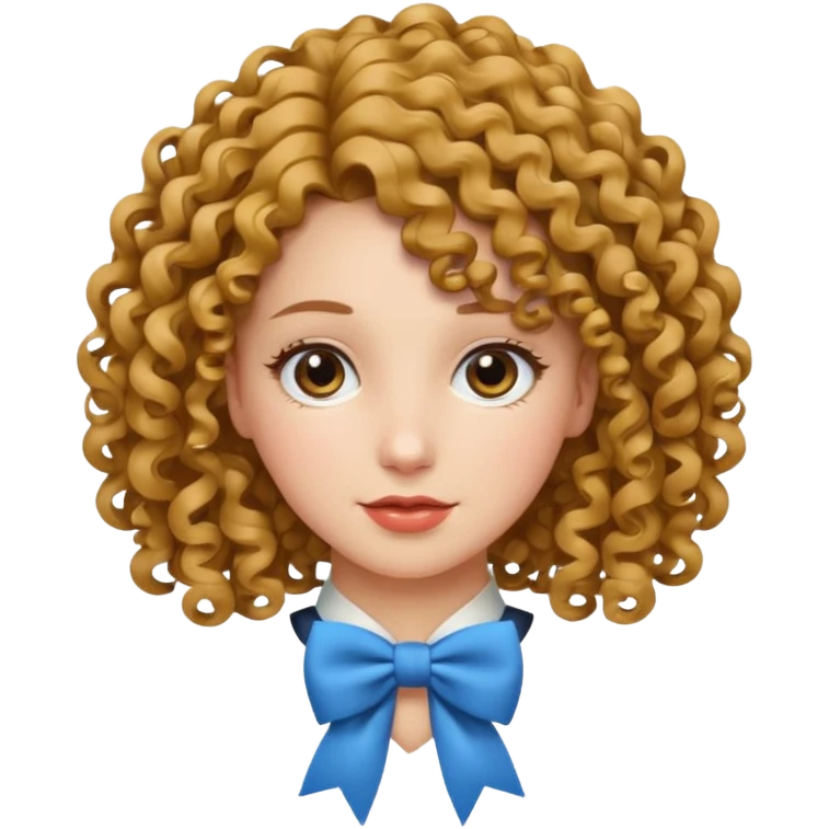 women with neckBow, curley hair style. emoji