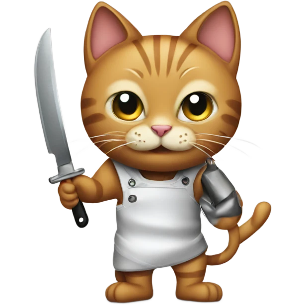 a cat holding a knife emoji