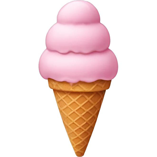 pastel pink ice cream with cone emoji
