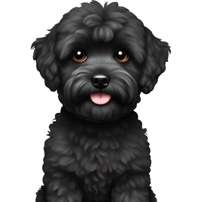Black adult maltipoo emoji