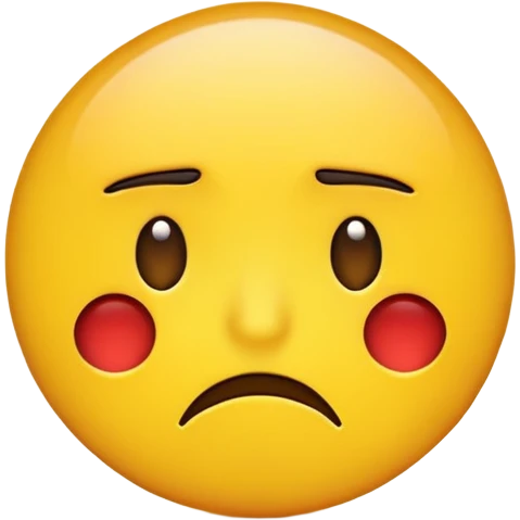 A yellow emoji circle raising its eyebrow looking confused  emoji