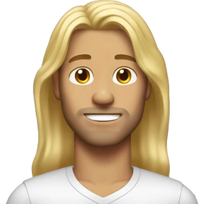 man with long blonde hair and no rizz emoji