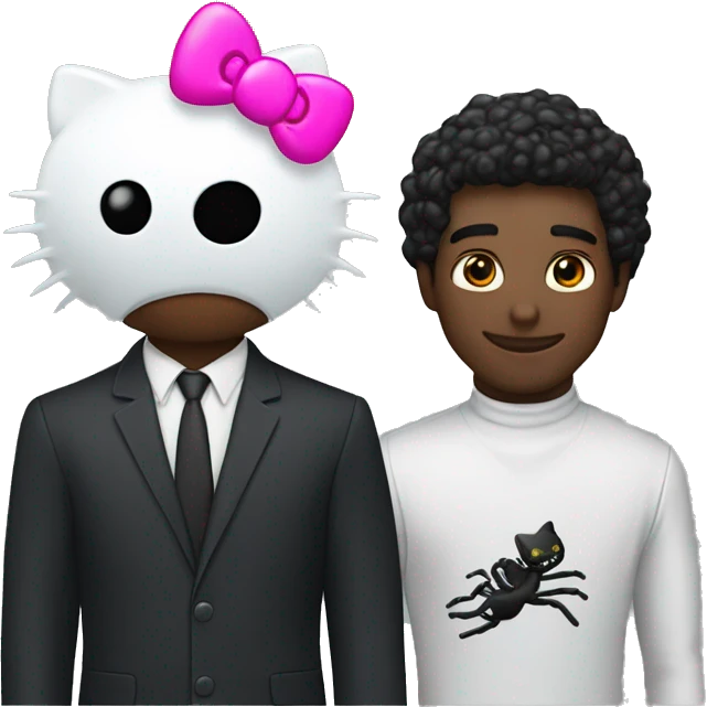 One Spyder man and  one black hello kitty emoji