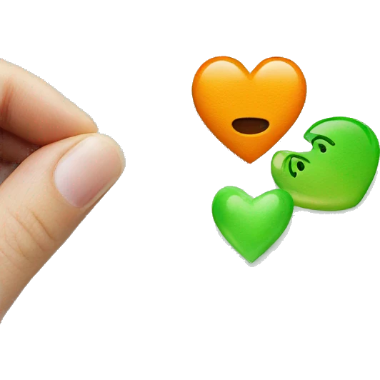 orange and green heart emoji