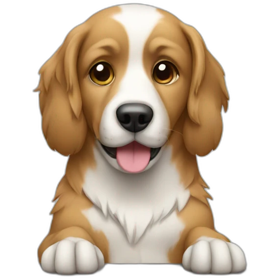 Dog working on laptop emoji