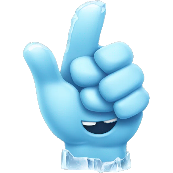 Ice chiseled thumbs up emoji