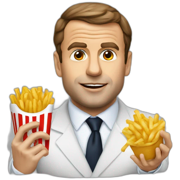 macron qui mange des frites emoji