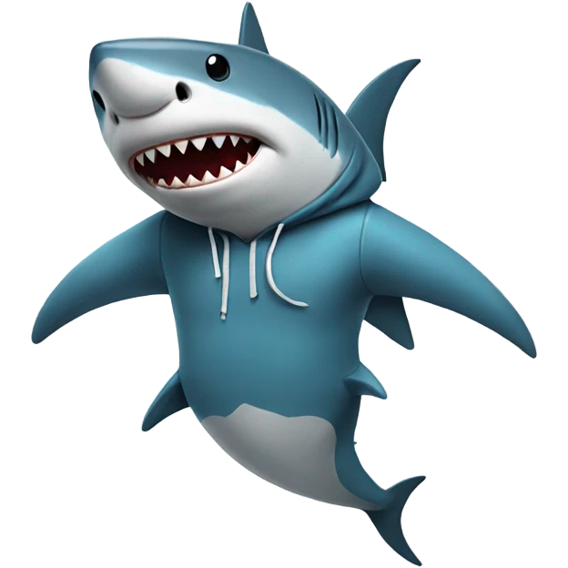 Shark wearing a hoodie emoji