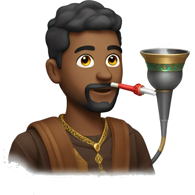 A man with a shisha  emoji