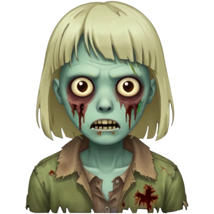 pessoa zumbi com franja emoji