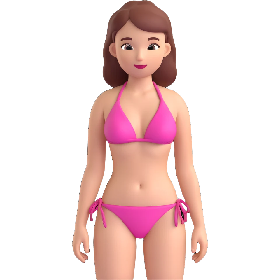 pink bikini, 3D rendered style emoji