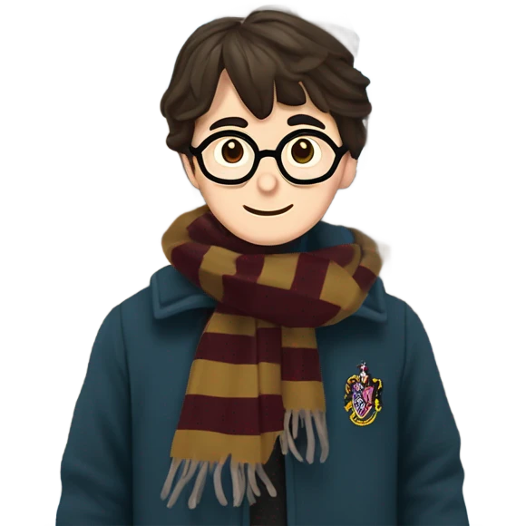 Harry In Winter outside of Hogwarts School emoji