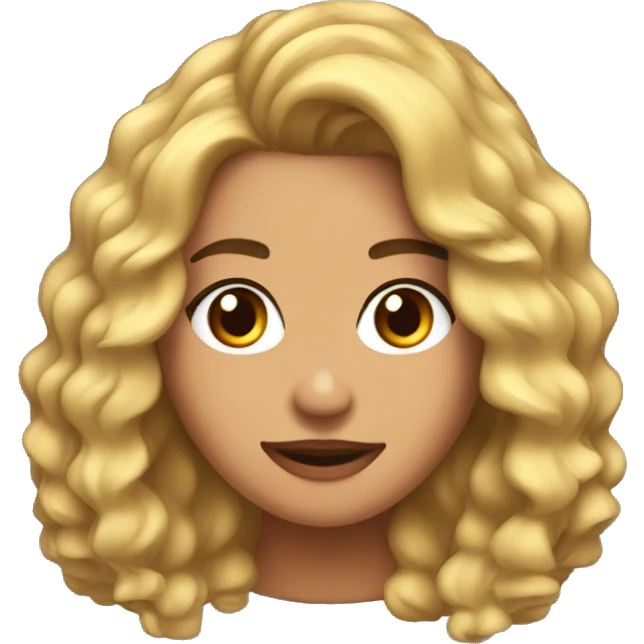 Chica morena clara con cabello rizo emoji