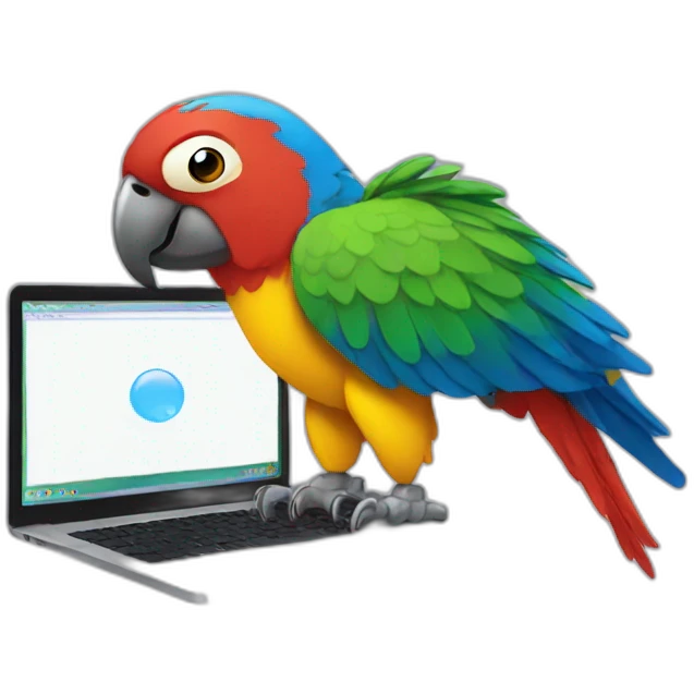 parrot and laptop emoji