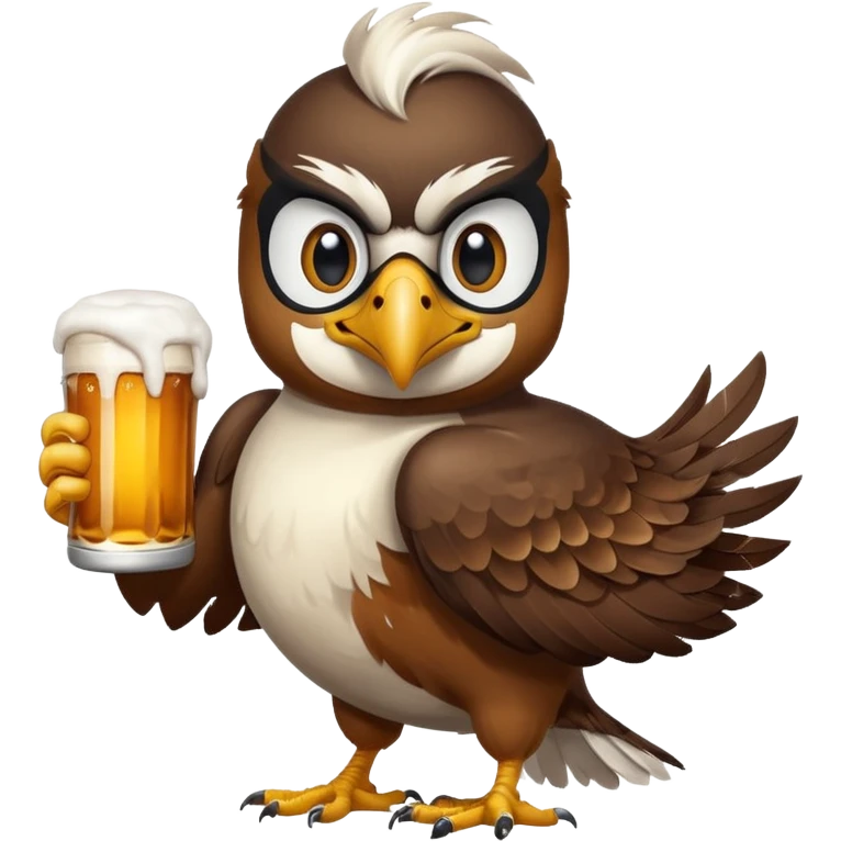 Seahawk bird drinking beer happy cheers emoji