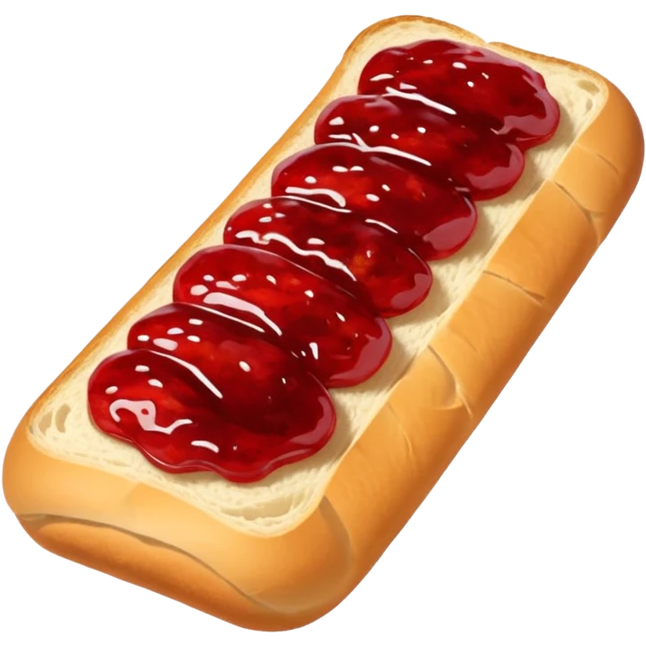 French bread with strawberry jam  emoji