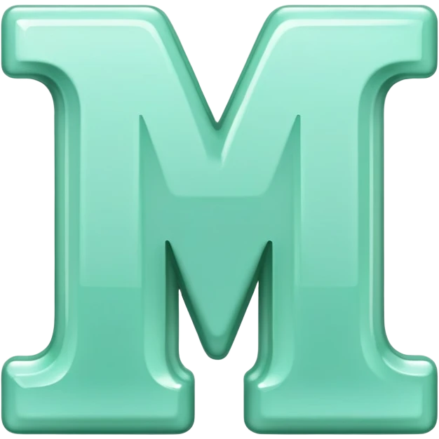 Letter M in mint green color emoji
