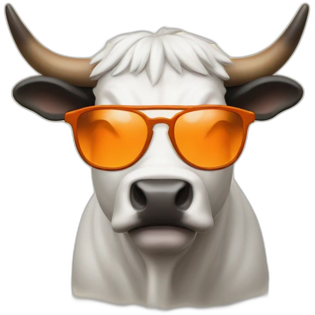 a bull with orange glasses reads a book emoji