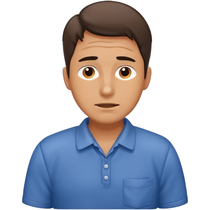 emoji of a man sitting at his workplace, very tired, sweat running down his face emoji