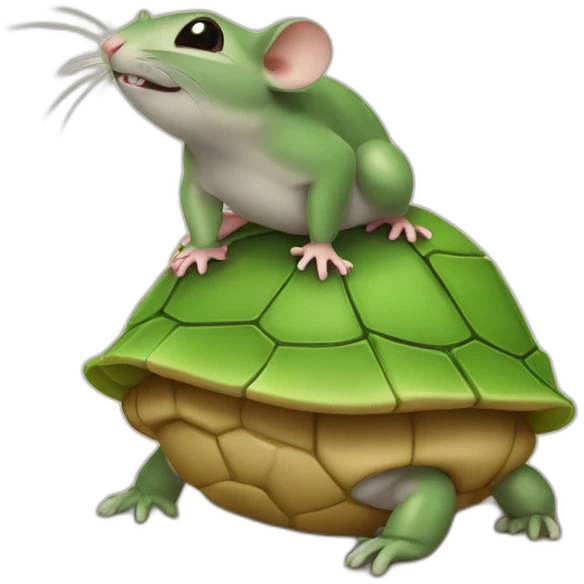 Souris sur tortue  emoji