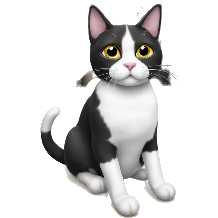 Black and white cat in socks  emoji