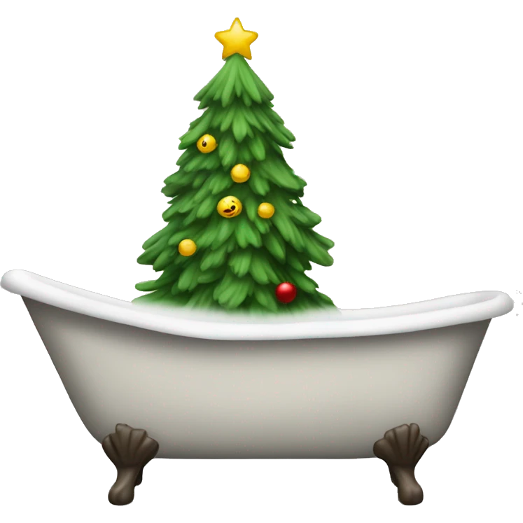 Cozy christmas tree in a bath robe emoji