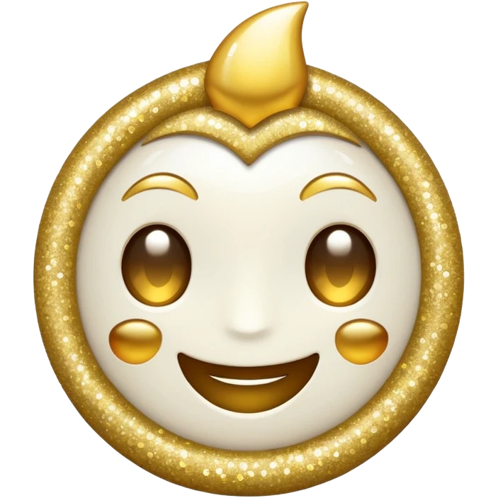 glitter white happy emoji