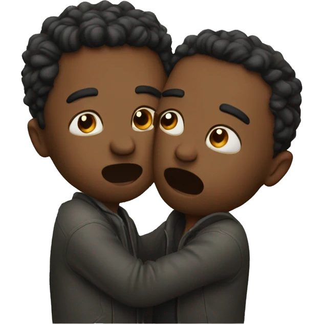 two dudes kissing emoji