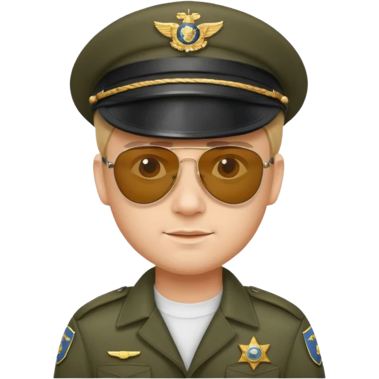 Officer with peaked cap + aviator emoji