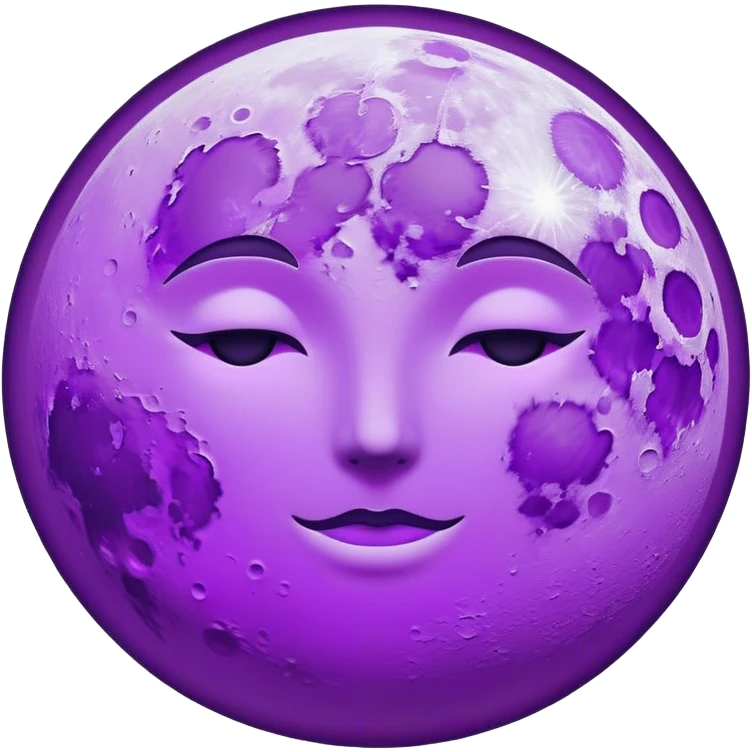 neon violet outline moon emoji