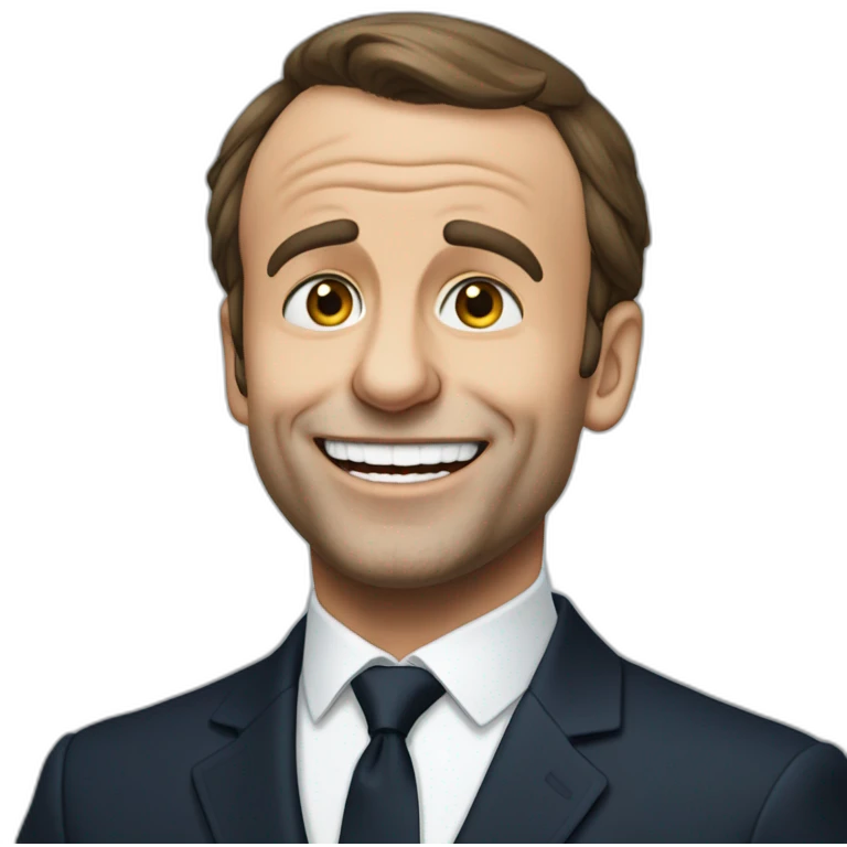 Macron qui pleure de rire emoji