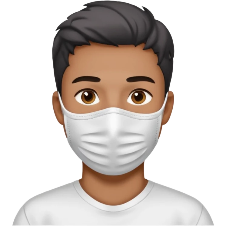  man, skincare charcoal face mask, white shirt emoji