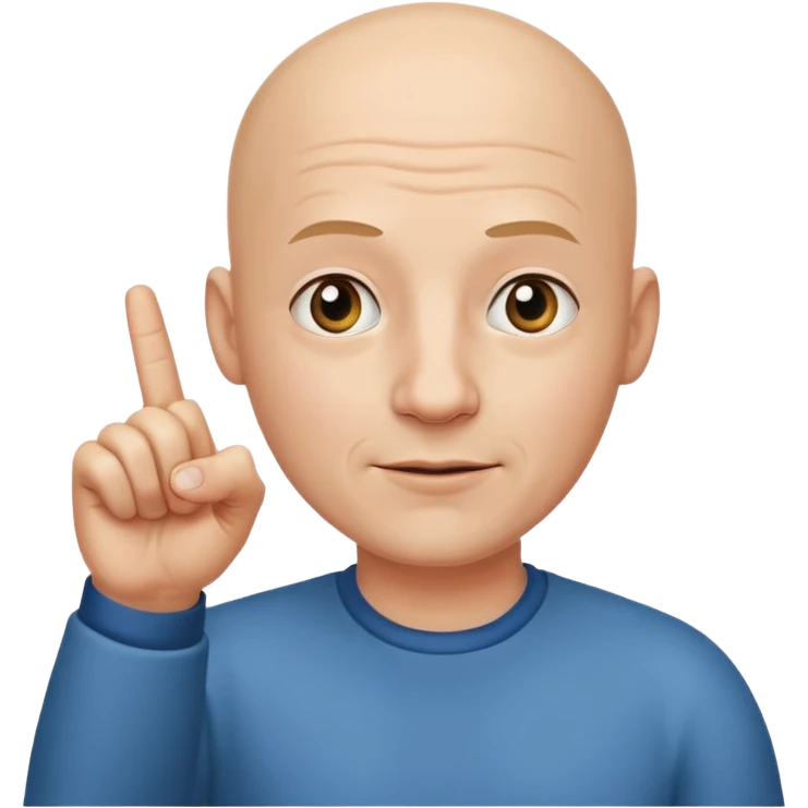 AVATAR DE UM CARECA COM O DEDO LEVANTADO DANDO LEGAL emoji