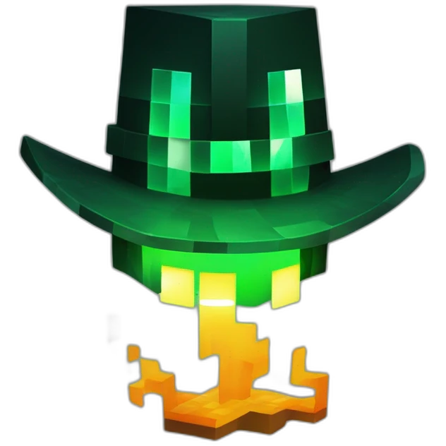 Pixel Minecraft Fedora Halloween Head Mask Diamond Obsidian Emerald Flame Shiny Glow Reward Legendary Unique Epic Mystery emoji