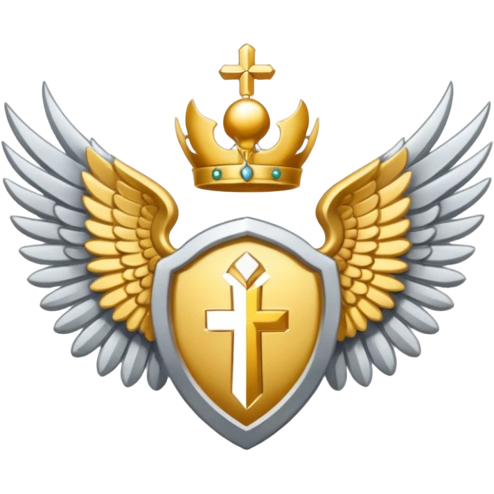 holy saint emblem with silver or white wings  emoji