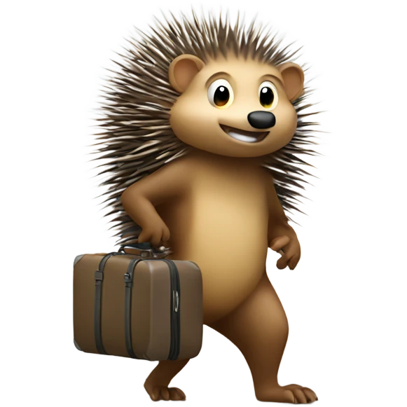 Porcupine with luggage emoji