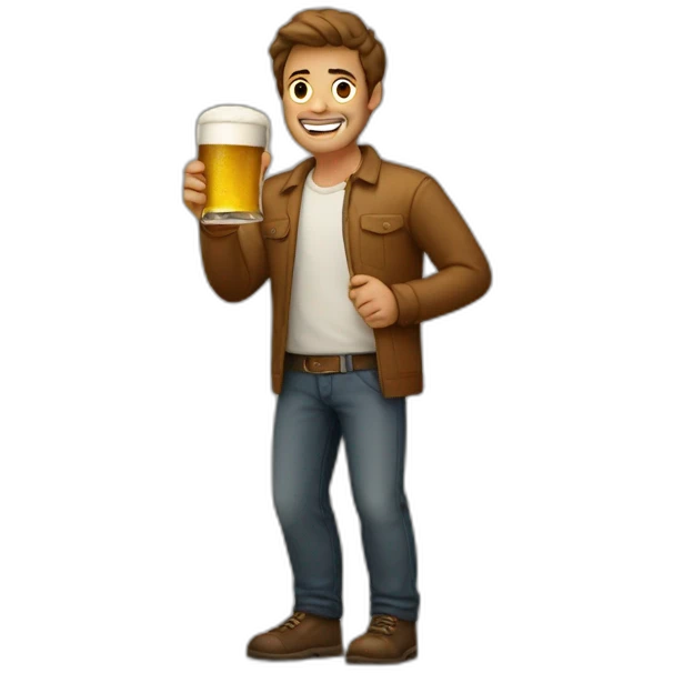 Homme qui boit bières emoji