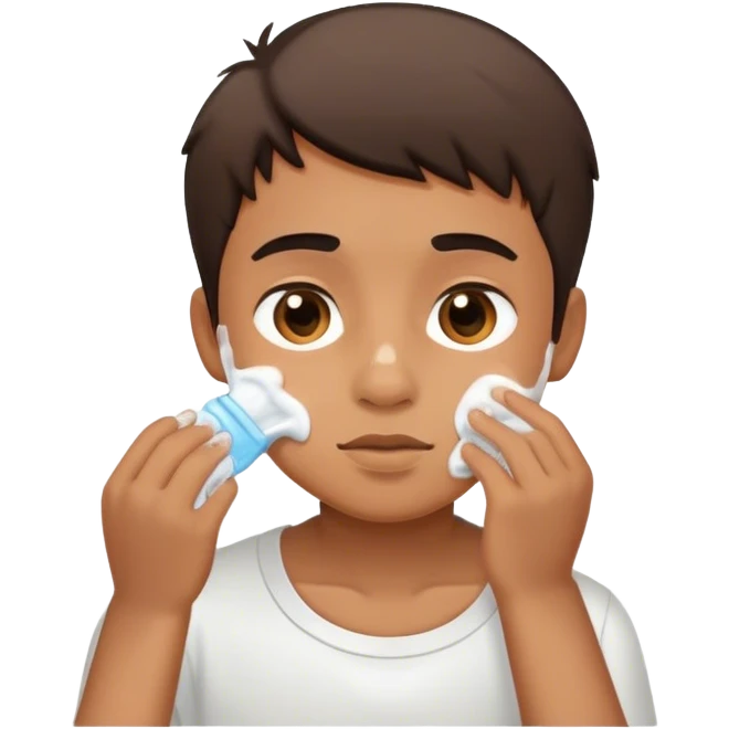 boy washing face emoji