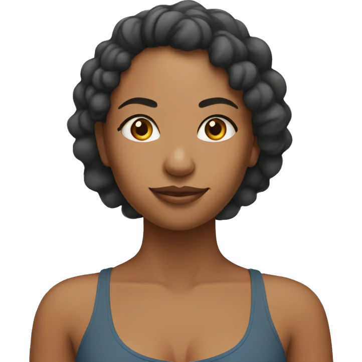 Mixed girl doing yoga emoji