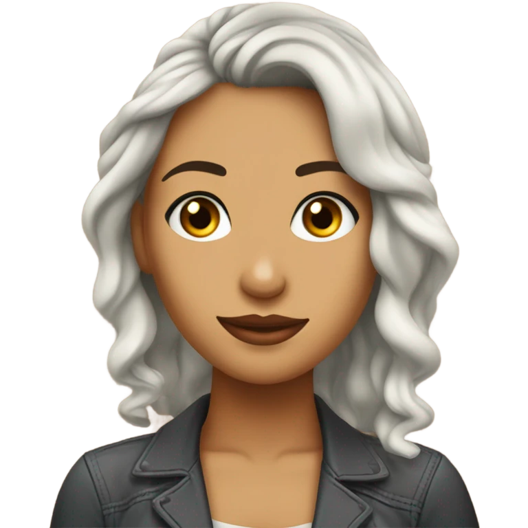 Chica morena con ojos cafés y cabello rizado  emoji
