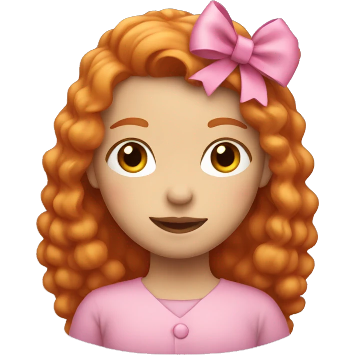ginger woman with emoji pink bow emoji